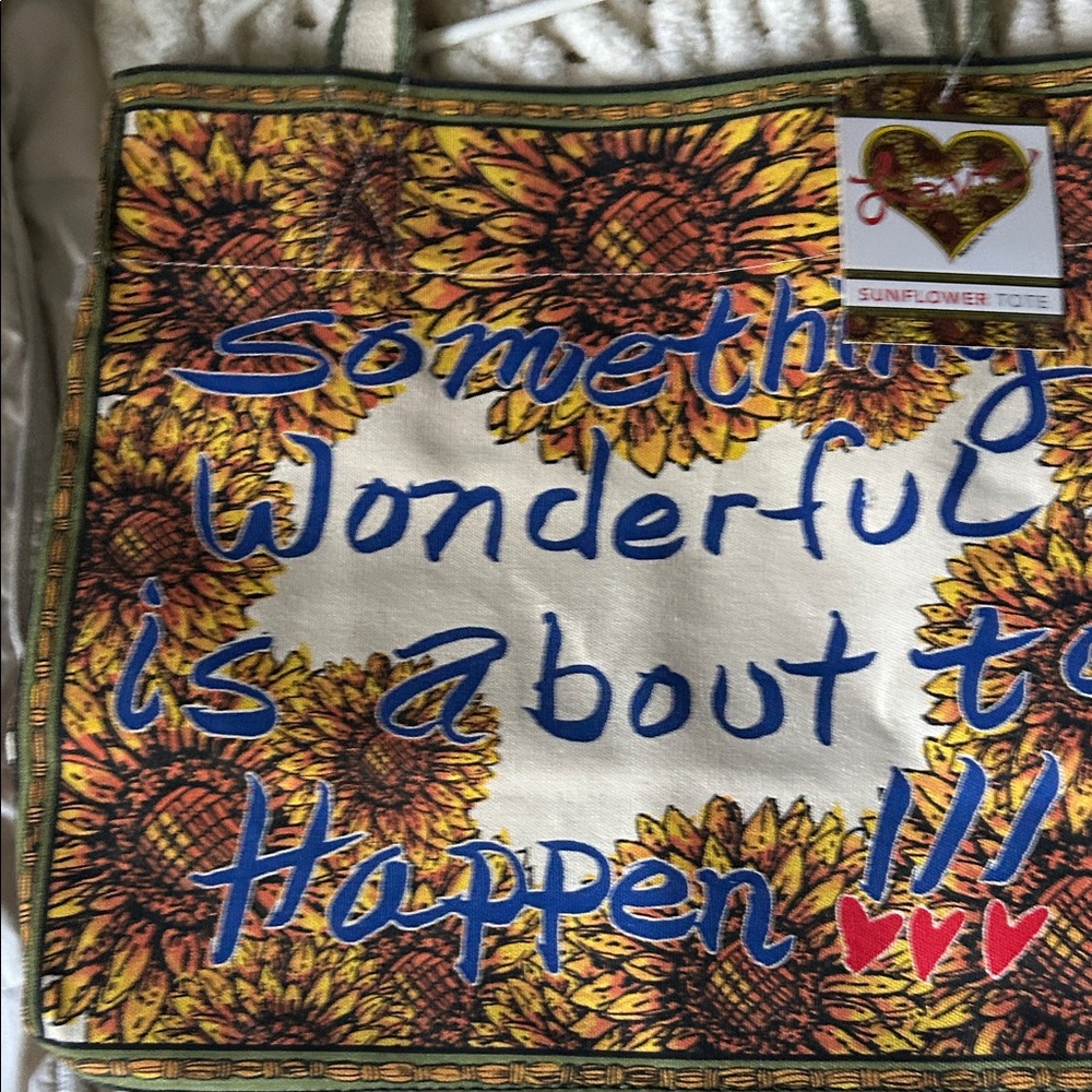 Brighton Sunflower Tote with Blue and Red Highlights